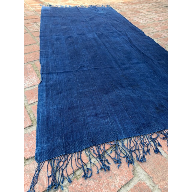 Vintage African Indigo Denim Mossi Mudcloth. Hand woven Malian cotton fabric is traditionally hand-dyed by a tribe in West...