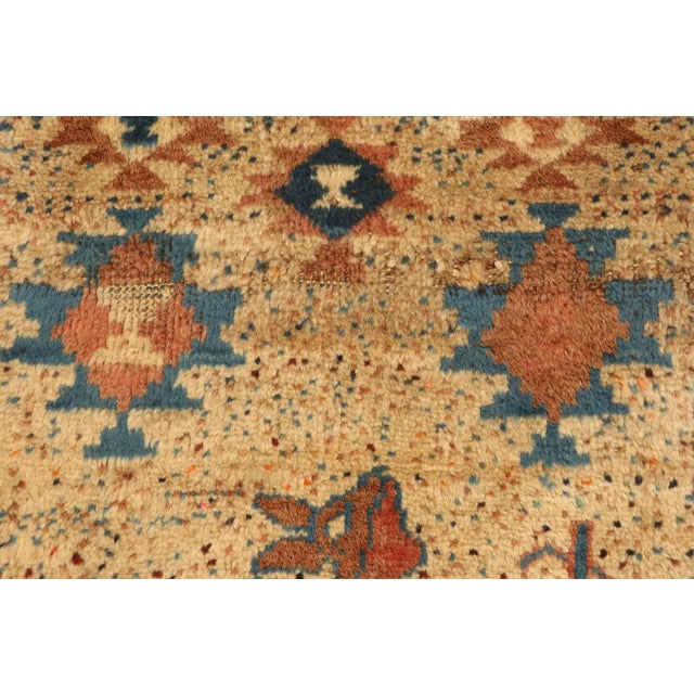 1950s 1950s Vintage Gabbeh Tribal Runner in Beige-Brown and Blue Deer Pictorial For Sale - Image 5 of 7