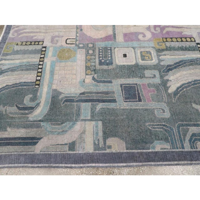 Mid 20th Century Galerie Shabab Collection Mid-20th Century Turkish Art Deco Room Size Carpet For Sale - Image 5 of 8