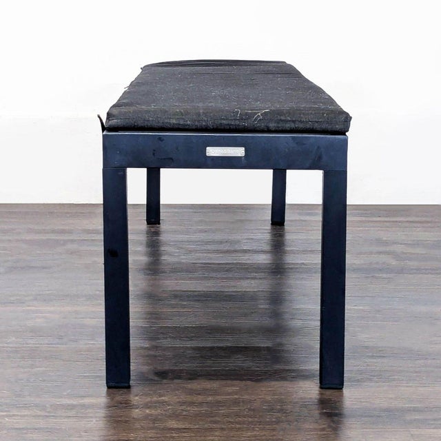 Crate & Barrel Crate & Barrel Metal & Wood Bench With Cushion For Sale - Image 4 of 6