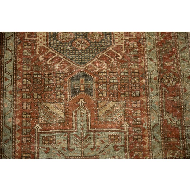 1940s Vintage Persian Karaja Hook & Latch Medallion Wool Rug Runner For Sale - Image 12 of 12