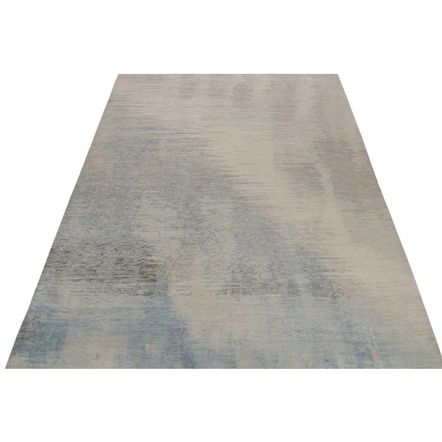 2010s 2010s Rug & Kilim’s Modern Abstract Rug in Blue & Gray For Sale - Image 5 of 8