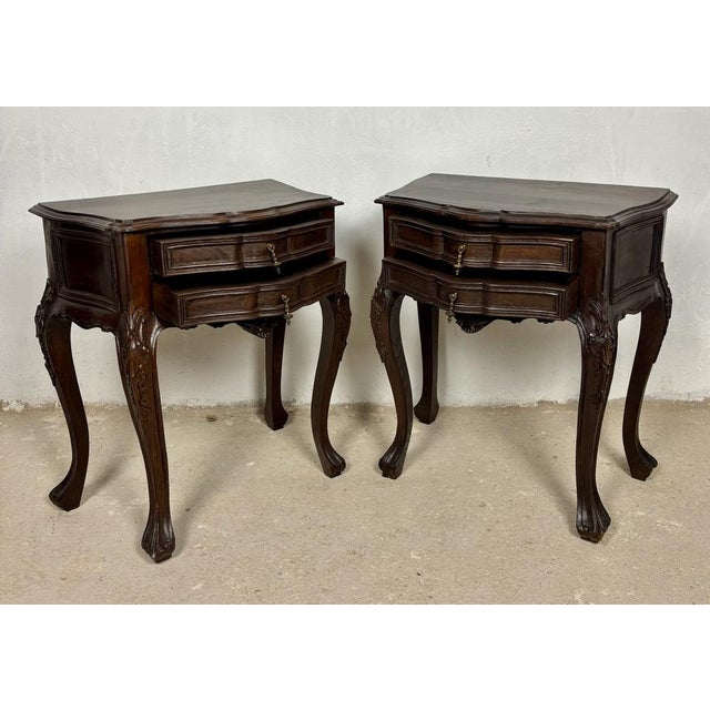 Mid-Century French Louis XV Style Nightstands, 1940, Set of 2 For Sale - Image 6 of 15