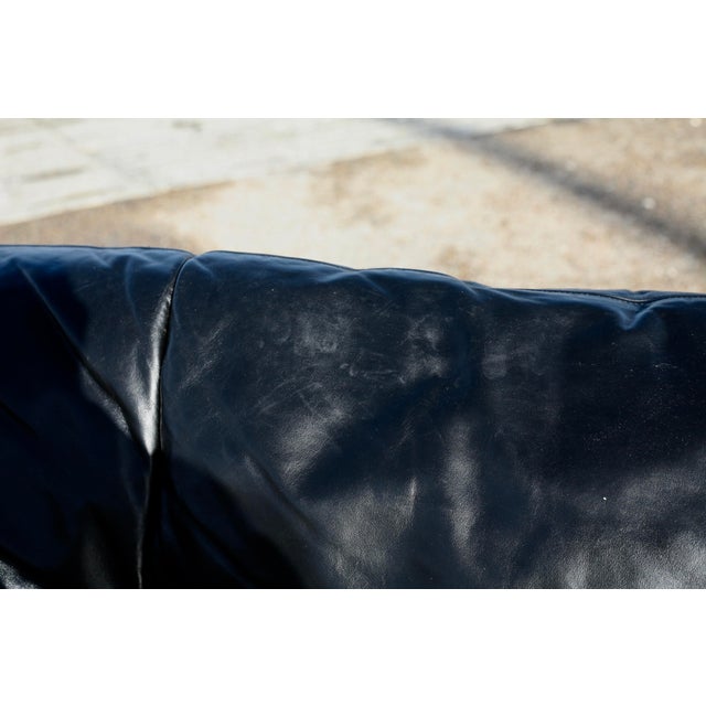 Black Leather Sofa by De Pas, D'Urbino and Lomazzi for Cinna, France, 1980s For Sale - Image 16 of 18