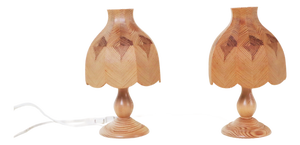 Swedish Table Lamps in Pinewood, 1980s, Set of 2