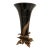 Art Nouveau Ebony Black Porcelain Centerpiece Vase With Bronze Lily Flower Ormolu Base For Sale