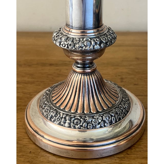Silver Sheffield Silver Plate & Copper Georgian Candlesticks, C. 1814 For Sale - Image 8 of 16