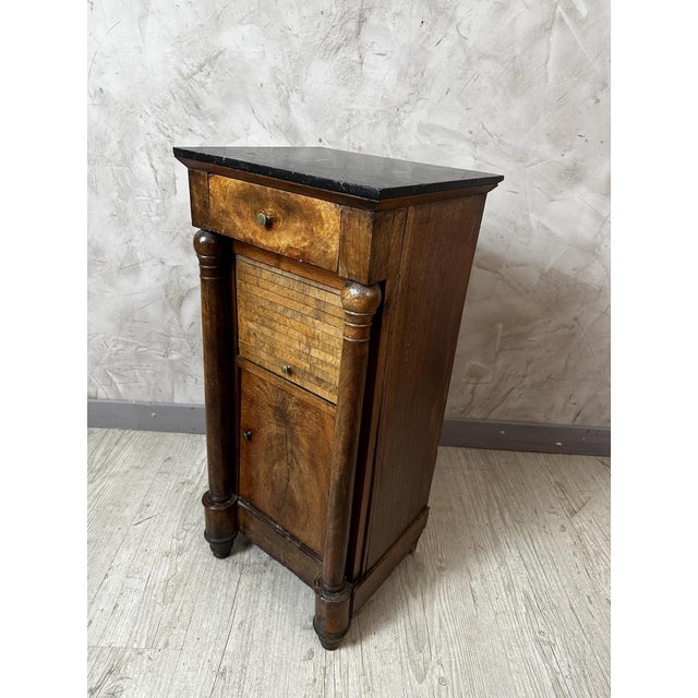 Empire Marble Wooden Bedside Table For Sale - Image 11 of 11
