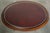 20th Century English Oval Coffee Table with a Red Leather Top For Sale - Image 6 of 11