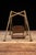 Wood Antique Brass and Wood Folding Four-Passenger Lawn Glider Swing Salesman Sample For Sale - Image 7 of 13