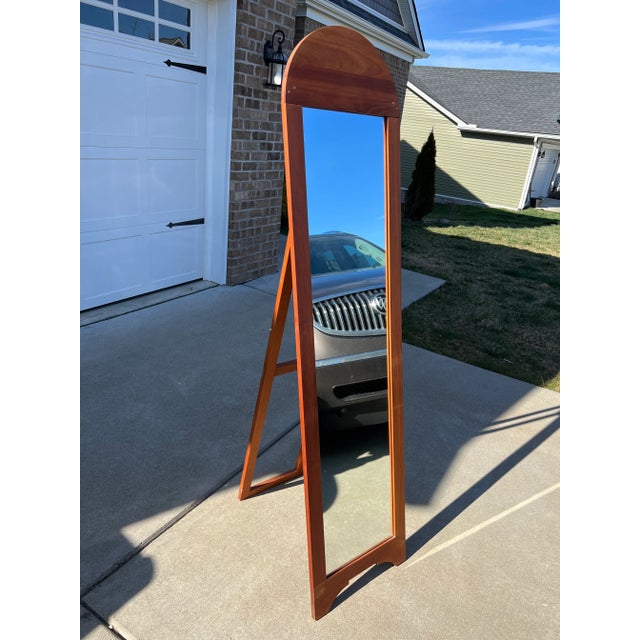 Vintage Mid Century Large Full Length Solid Teak Arched Folding Stand