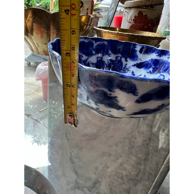 1970s Antique Japanese Meiji Period Blue Bowl For Sale - Image 5 of 8