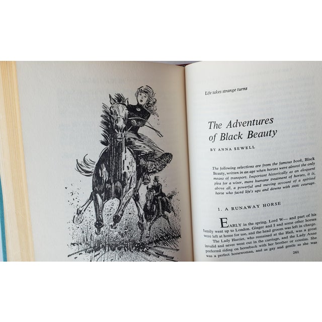 Paper Vintage 1965 Children's Illustrated Big Book of Favorite Horse Stories Hardcover Book For Sale - Image 7 of 11