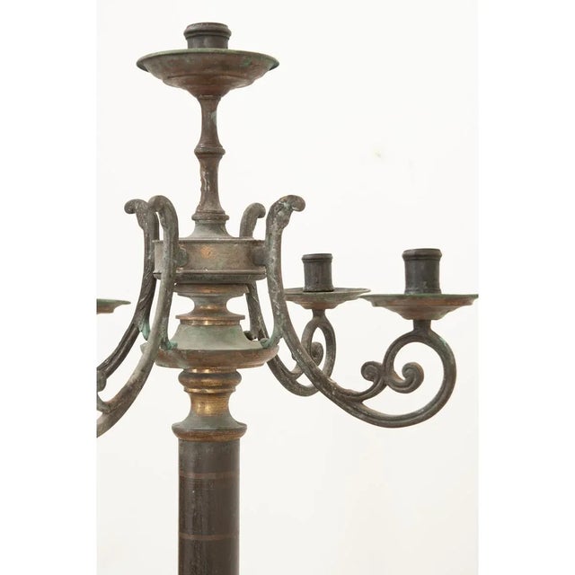 French French 19th Century Large Tole Candelabra For Sale - Image 3 of 8