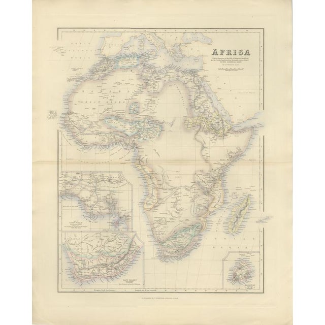 Antique Map of Africa with Cape Colony and Mauritius Insets, 1860 For Sale - Image 3 of 8