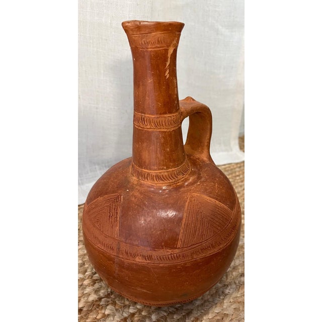 Authentic Vintage Handmade African (Ethiopian) Red Jebena - Traditional Clay Coffee Pot For Sale - Image 9 of 9