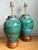 Vintage Green Glazed Ceramic Table Lamps - Pair For Sale - Image 4 of 12