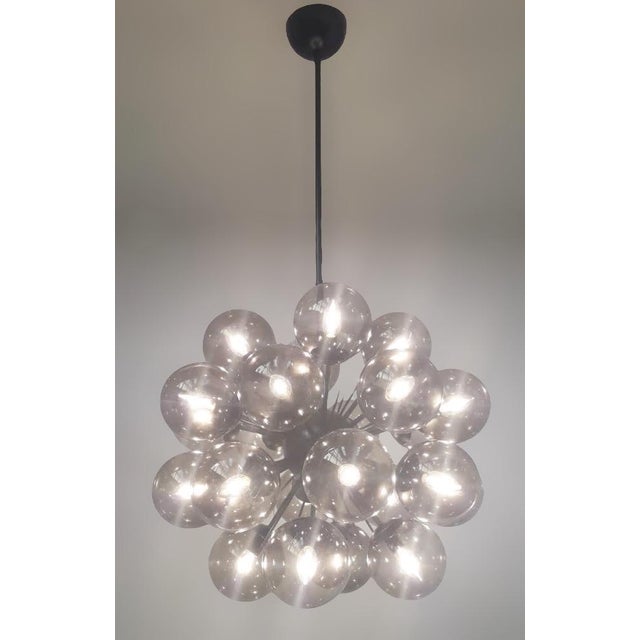 Not Yet Made - Made To Order 21st Century Ventiquattro Black Powder Coat Smoky Bubbles Murano Sputnik Chandelier by Fabio LTD For Sale - Image 5 of 7