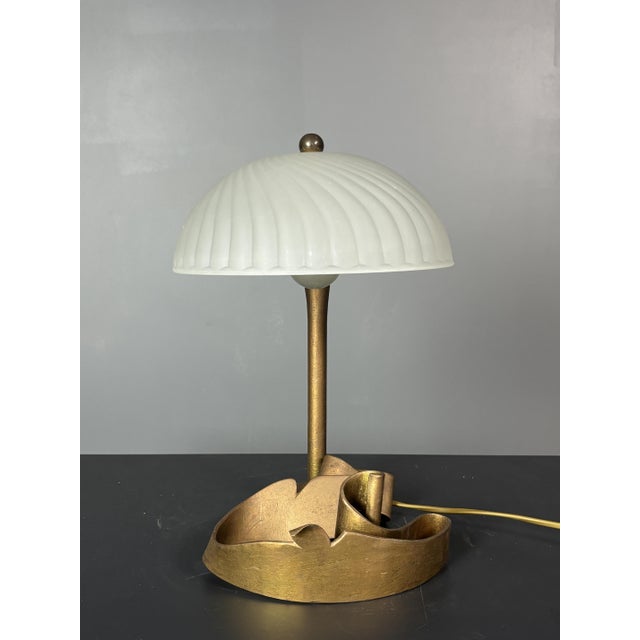 Art Deco Style Handcrafted Wrought Iron Desk Lamp, 1980s For Sale - Image 4 of 18