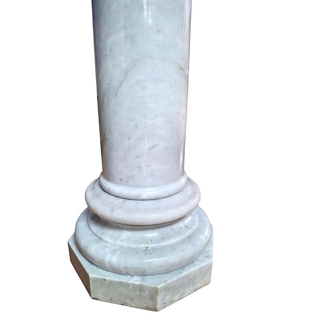 White Marble Neoclassical Pedestal For Sale - Image 10 of 16