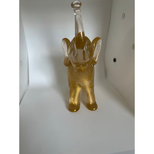 Figurative 1980s Venetian Glass and Gold Fleck Elephant For Sale - Image 3 of 5