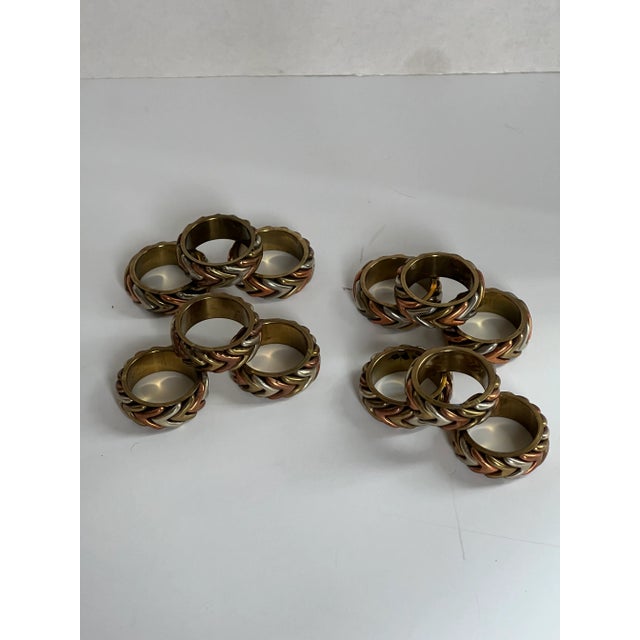 Brass, Silver and Copper Napkin Rings For Sale - Image 4 of 4