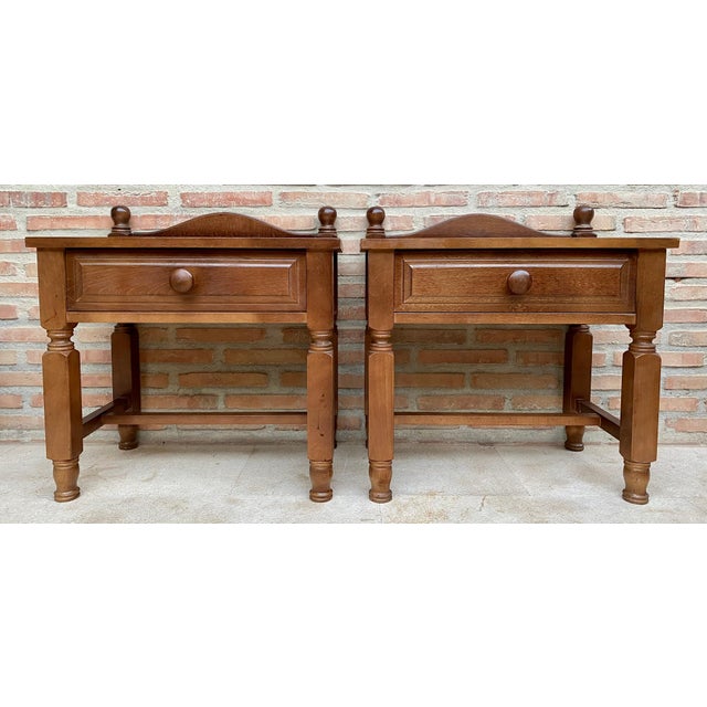 20th Century French Nightstands with One Drawer, 1950s, Set of 2 For Sale - Image 16 of 18