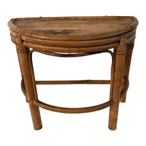 1970s Bamboo Half Moon Plant Stand