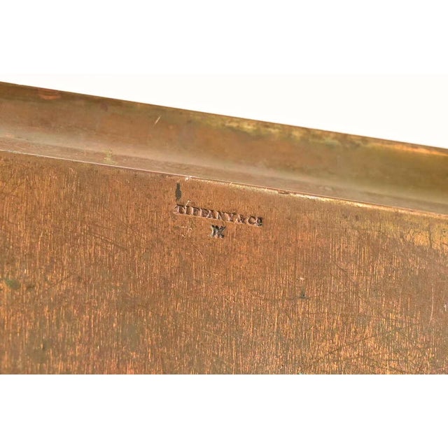 Bronze Tiffany & Co. Antique Art Deco Engraved Bronze Tray or Catchall For Sale - Image 8 of 9