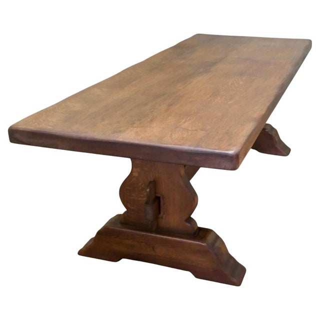 Wood Large 19th Century French Oak Refectory Table For Sale - Image 7 of 7