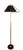 Height-Adjustable and Extendable Floor Lamp with Gold Lampshade For Sale