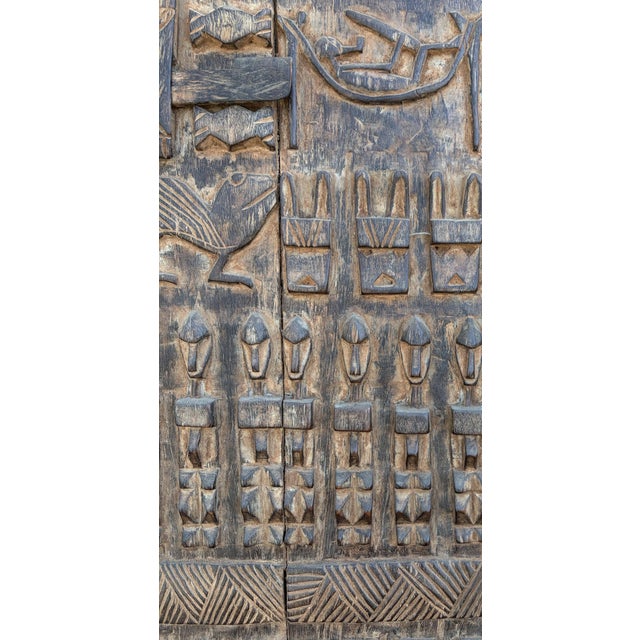 Wood Vintage Dogon Granary Door With Mali African 75.5" H For Sale - Image 7 of 14