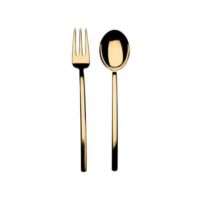 Contemporary Mepra Due 2-Piece Serving Set (fork & Spoon), Oro For Sale - Image 3 of 3