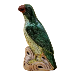 Antique 18th Century Chinese Kangxi Porcelain Parrot Figure in Famille Vert Glaze