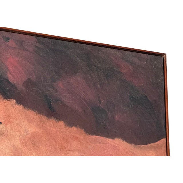 Monumental 1991 Abstract Oil Painting in Earth Tones Signed L. Lizardo For Sale - Image 6 of 8