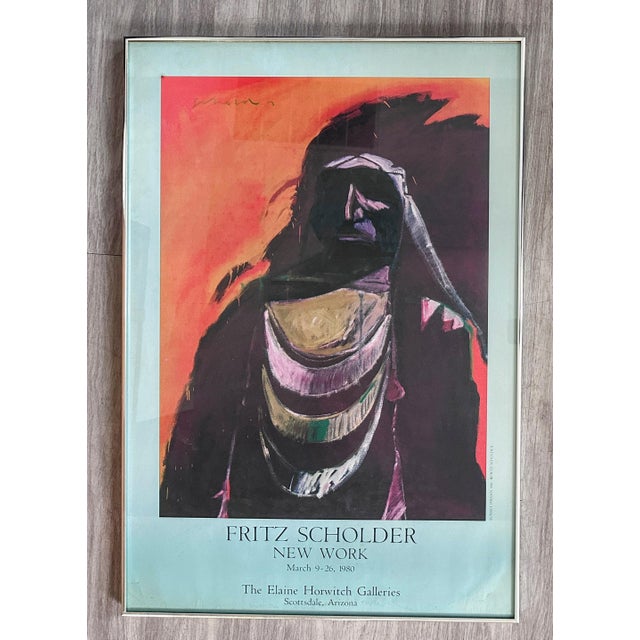 Original 1980 Fritz Scholder, Sunset Indian Poster from Elaine Harwitch Galleries. Fritz Scholder's "Sunset Indian" is a...