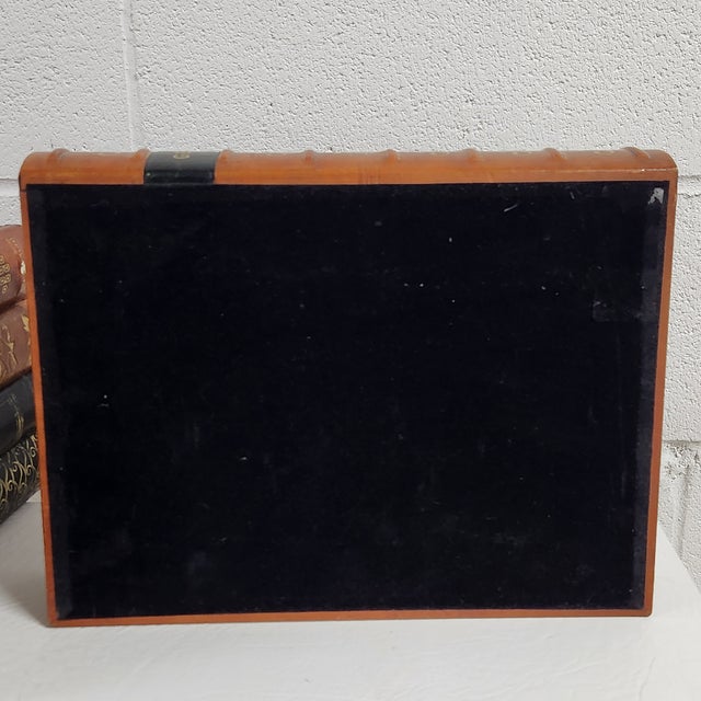 Late 20th Century Vintage Faux-Book Desk Set Ensemble – Tiered Letter Organizer & Letter Paper Tray in Old-World Library Style -Set of 2 For Sale - Image 5 of 12