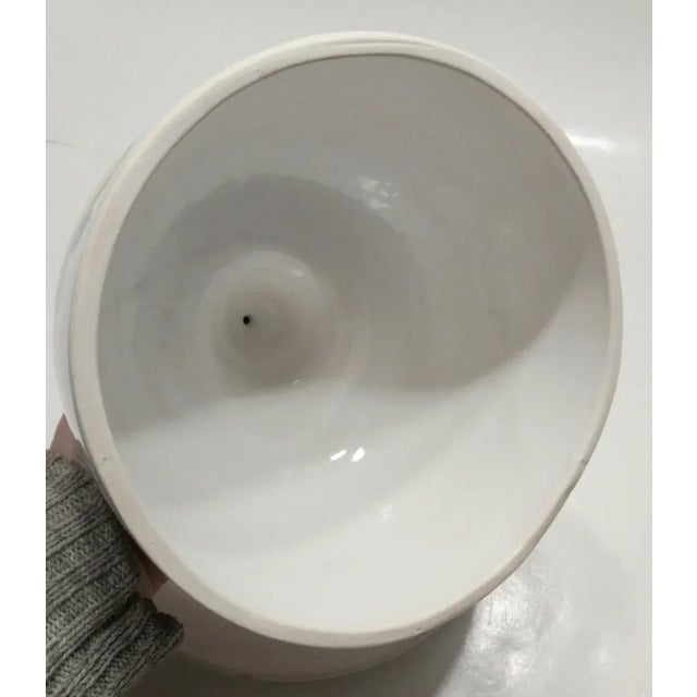 Vintage Cheese Butter Dish Cloche Domed Serving White Ceramic Fruits Florals For Sale - Image 4 of 6