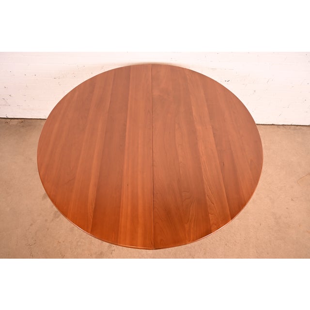 L. & J. G. Stickley American Colonial Solid Cherry Wood Extension Dining Table | Newly Refinished For Sale - Image 9 of 15