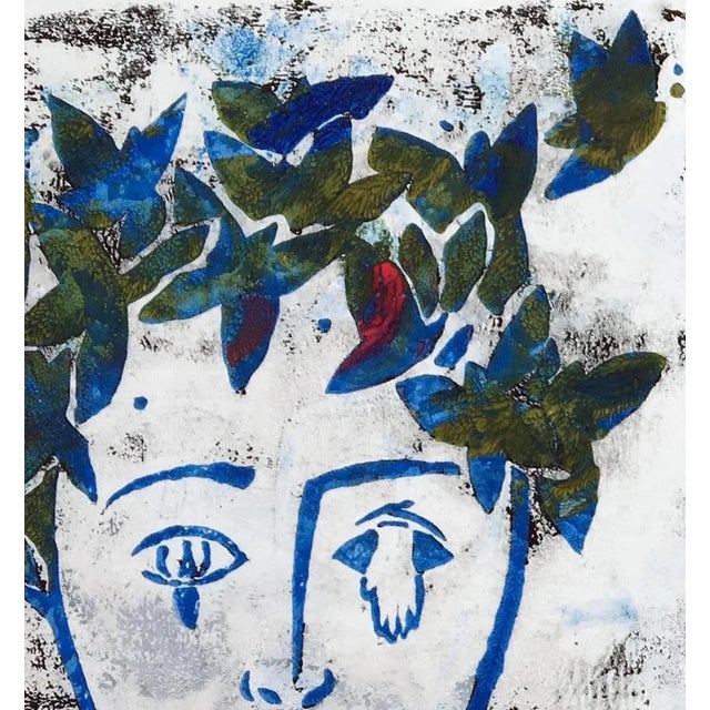 Contemporary Blue Green Butterfly Monoprint For Sale - Image 3 of 3