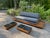Mid Century Modern Modular Sofa With Walnut and Leather Side Tables For Sale - Image 11 of 12