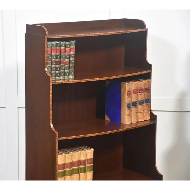 Wood Mahogany Inlaid Open Bookcases, 1890s, Set of 2 For Sale - Image 7 of 18