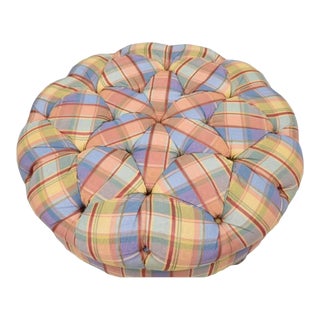 Plaid Upholstered Lee Jofa Ottoman For Sale