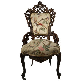 1880s Black Forest Side Chair For Sale