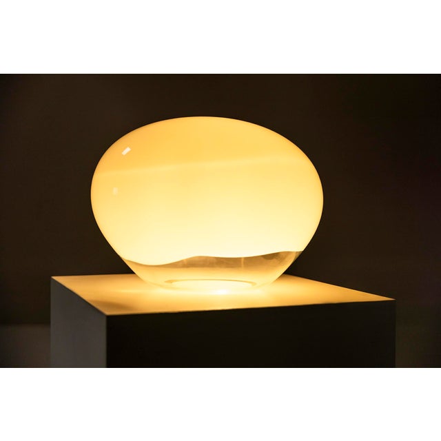 Table Lamp in Transparent and Opal White Glass by Vistosi, 1974 For Sale - Image 4 of 9
