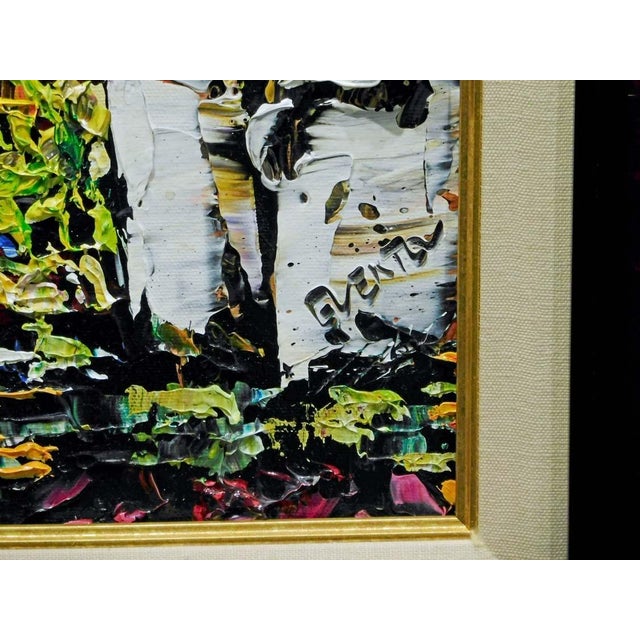 Textile Maya Eventov "Spring's Creations II" Original Acrylic Canvas Hand Signed, Framed For Sale - Image 7 of 7