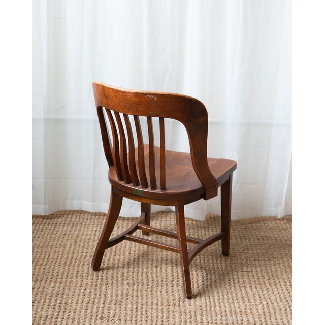 1930s Oak Banker's Chair For Sale - Image 9 of 10