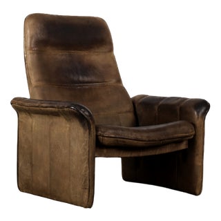 Vintage Brutalist Buffalo Leather DS-50 Lounge Chair from de Sede, 1970s For Sale