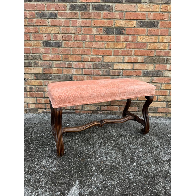 Antique French Bench With New Upholstery For Sale - Image 4 of 10