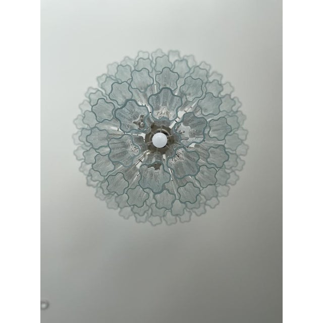 Tubular Clear Murano Glass Chandelier For Sale - Image 4 of 6